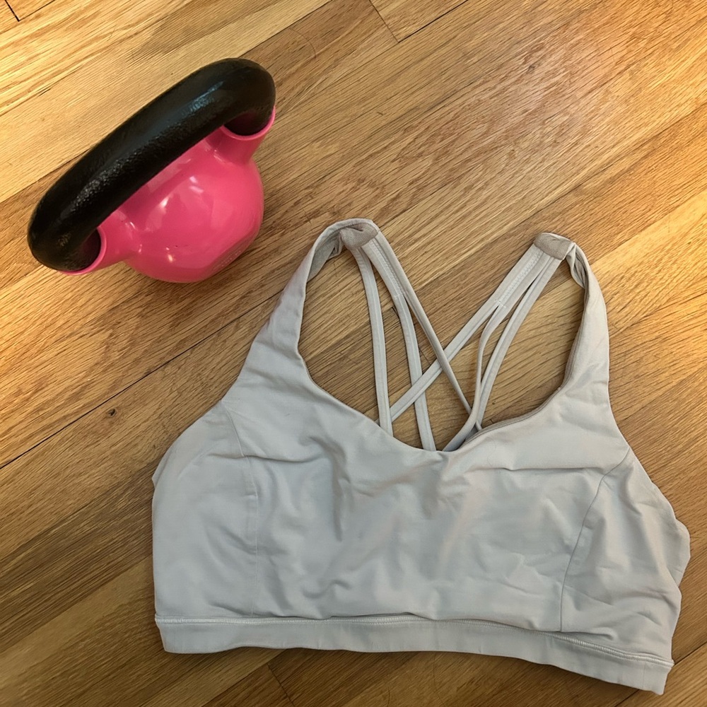 lululemon athletica White Strappy Sports Bra with Crisscross Back